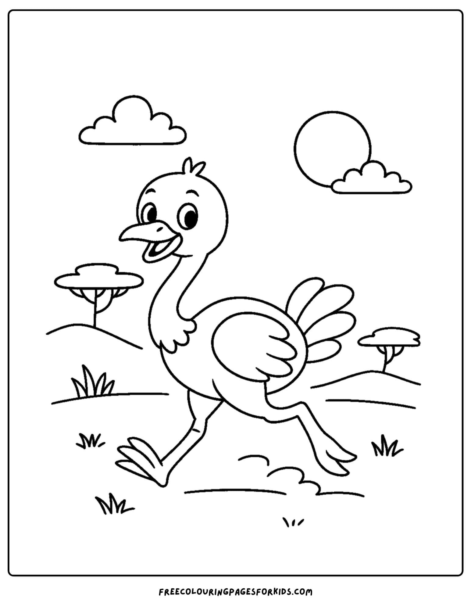 an ostrich running fast