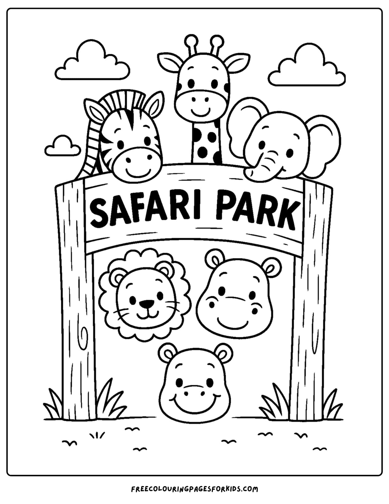 a safari park gate with animals around