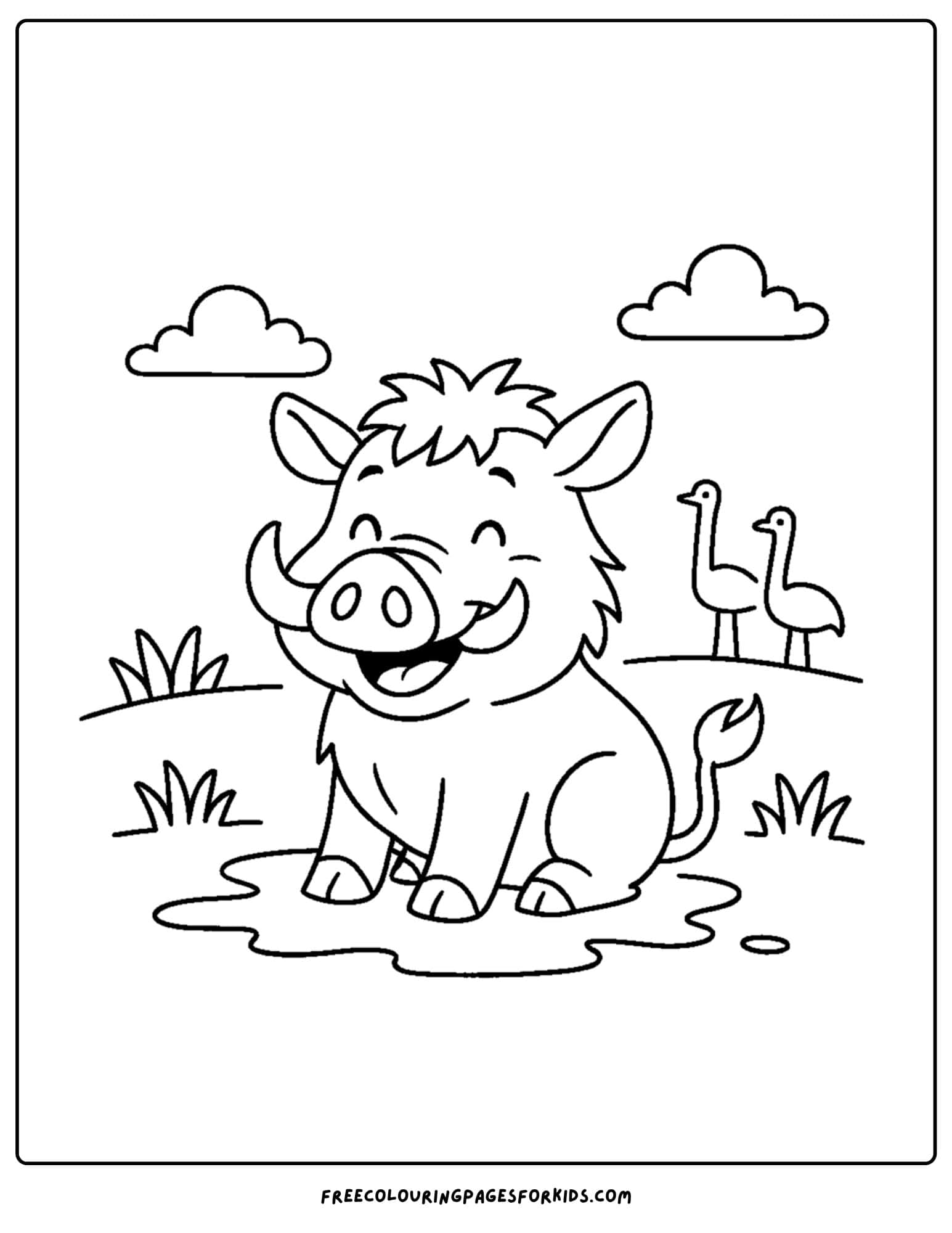 a warthog with a smile