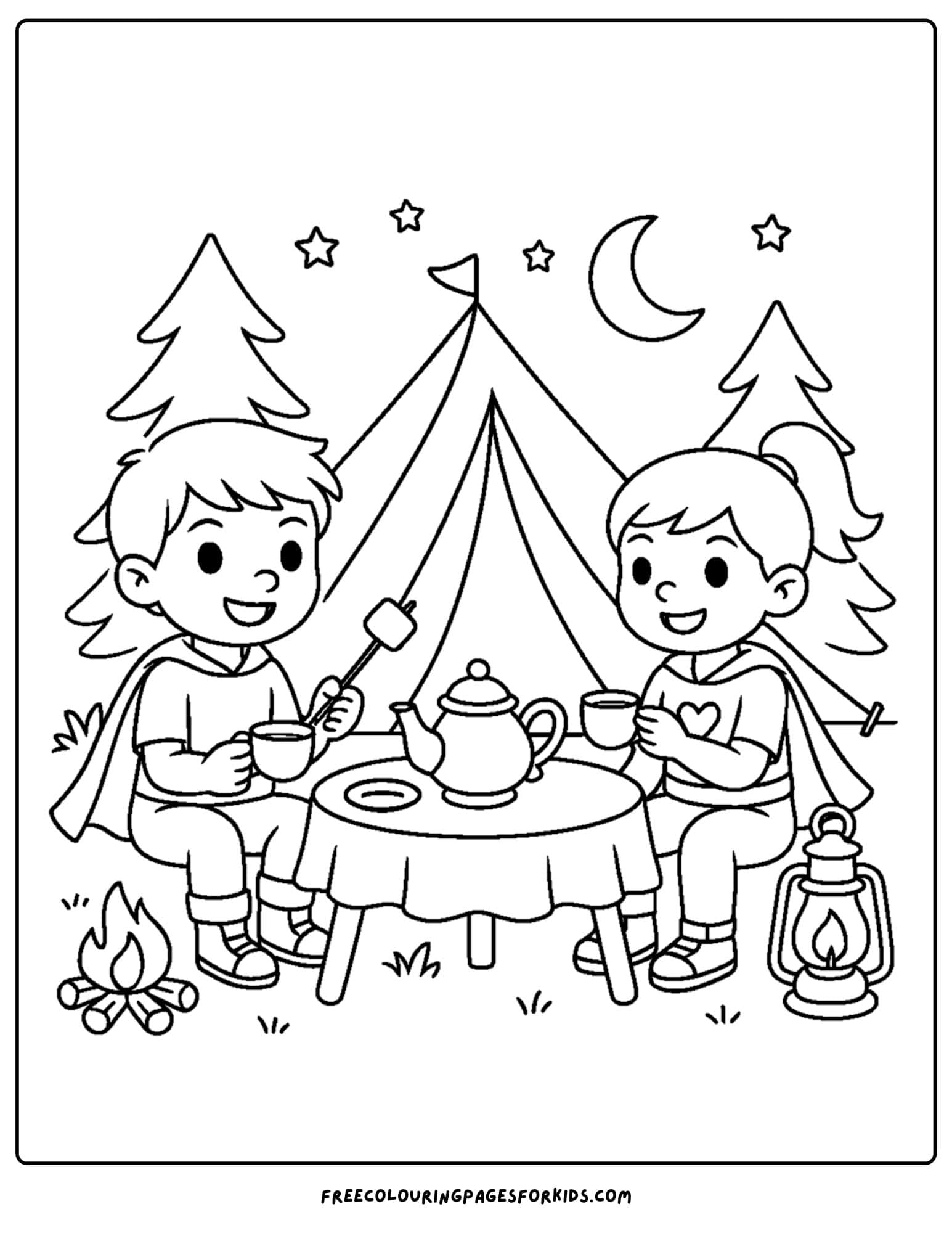 a camping tea party