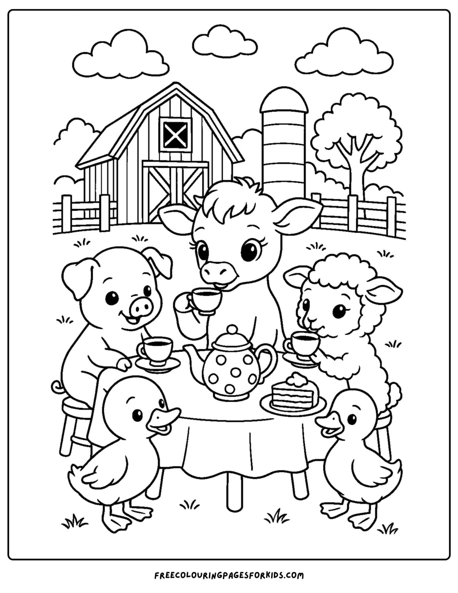 a farm animal tea party
