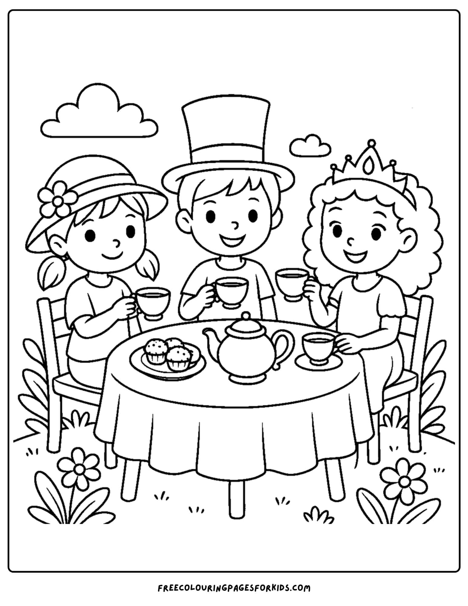 a tea party with friends