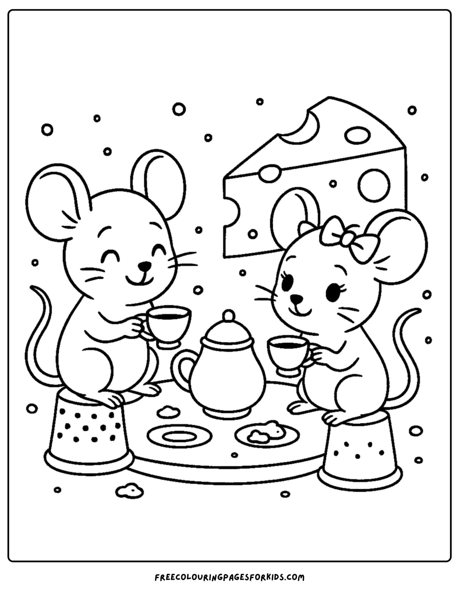 mice having a cheese tea party