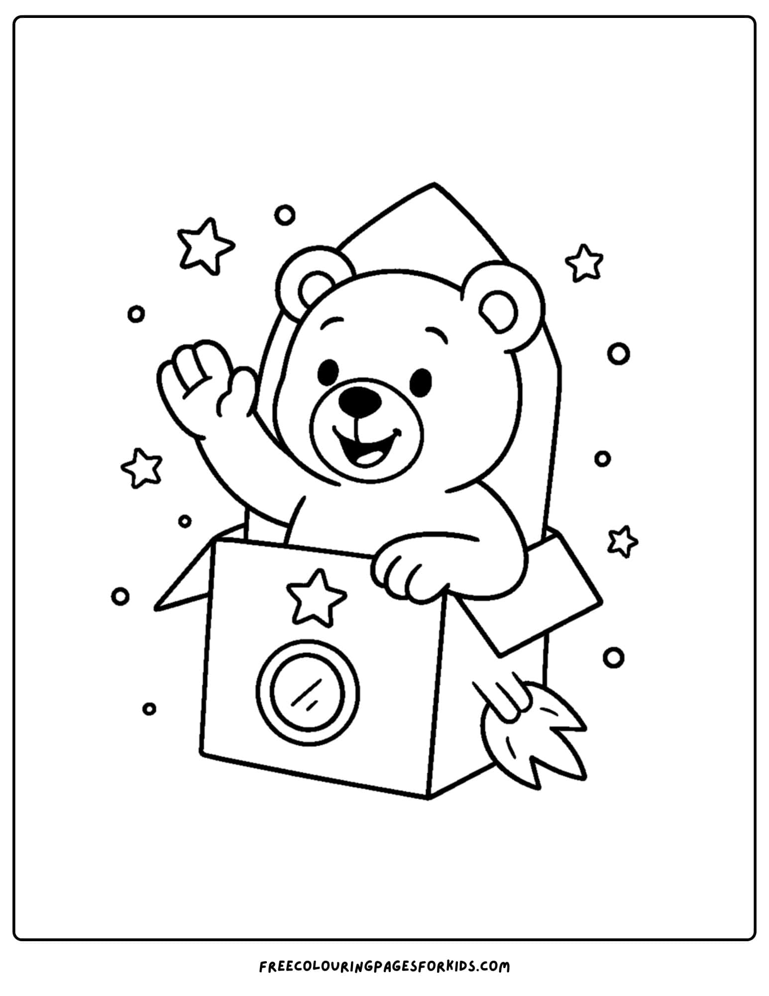 a teddy bear in a dress up rocket