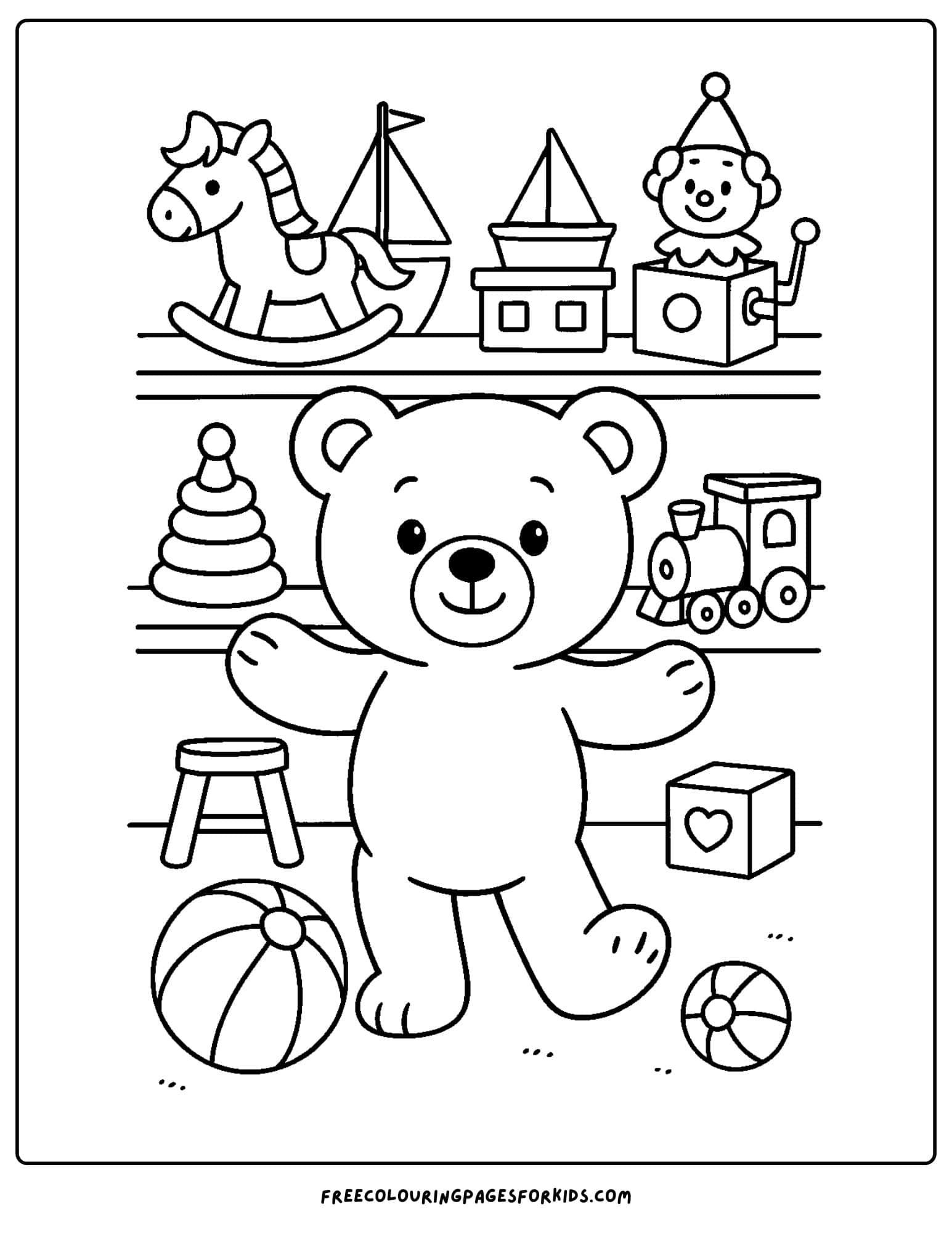 a teddy bear in a toy shop