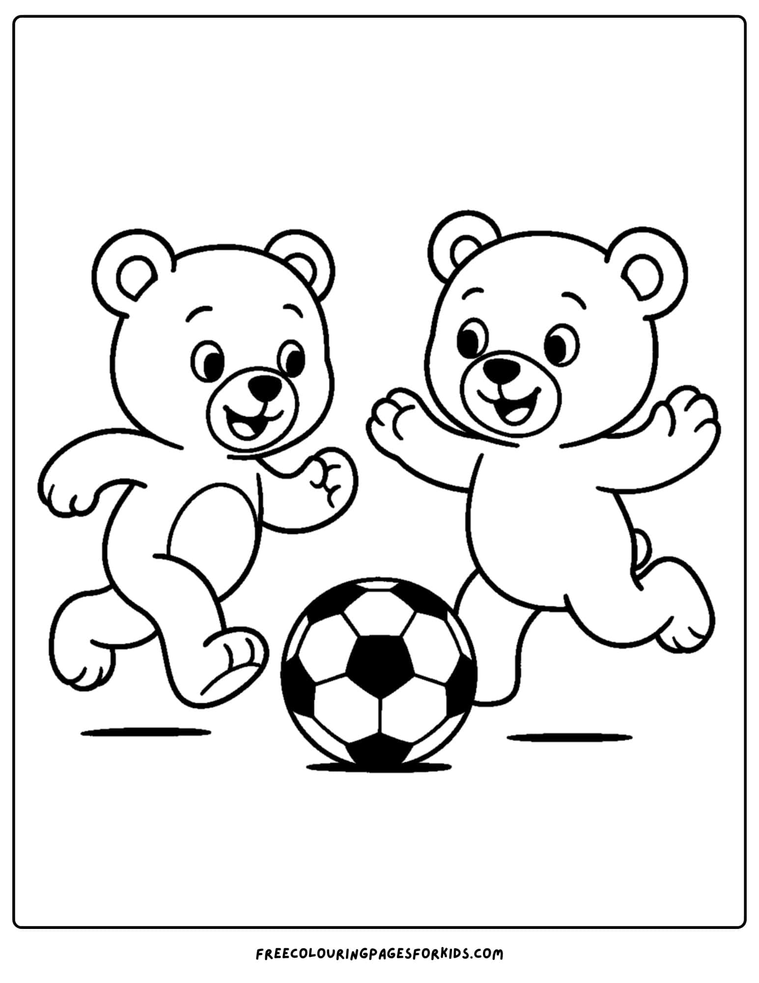 teddy bears playing soccer