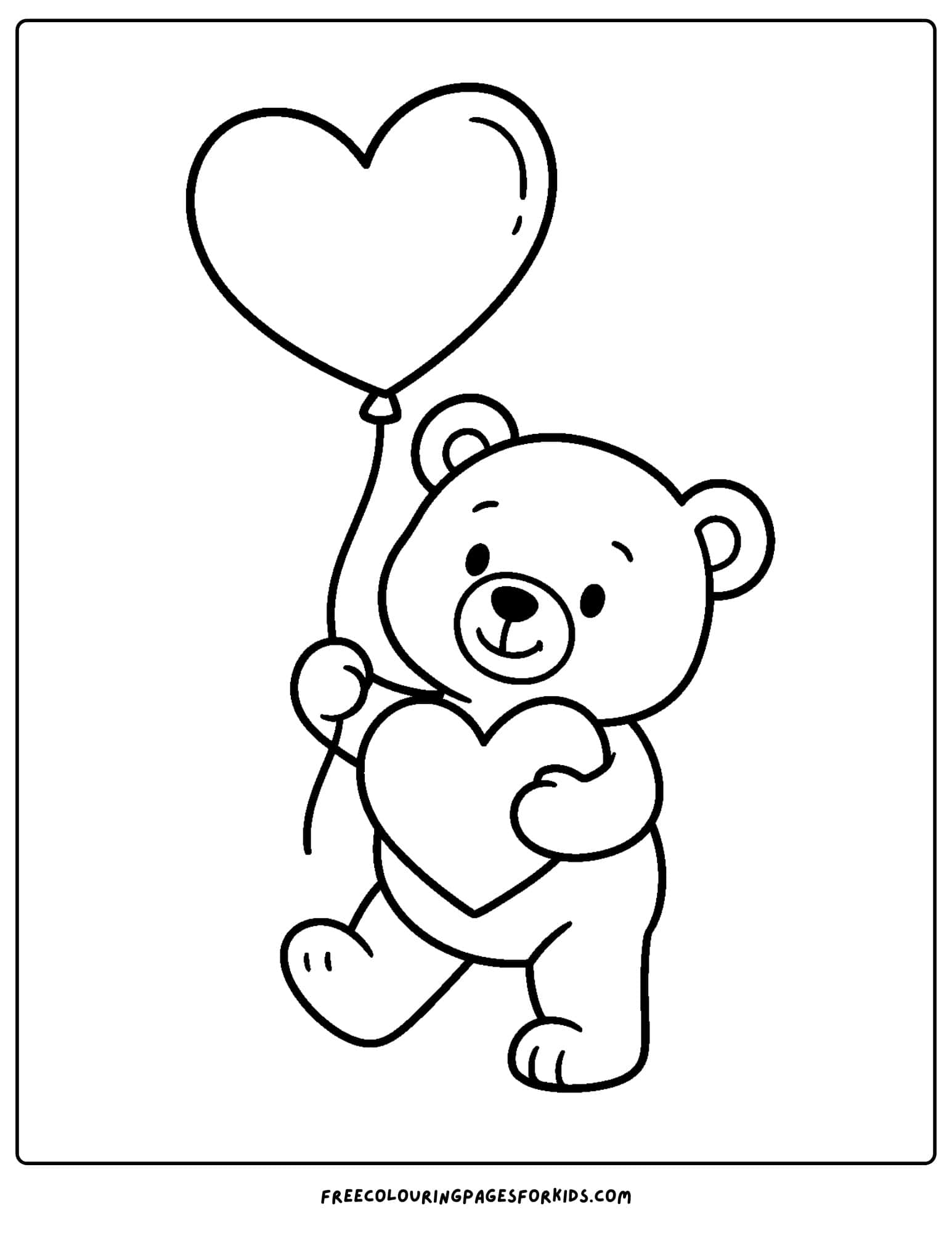 a teddy bear holding a heart balloon