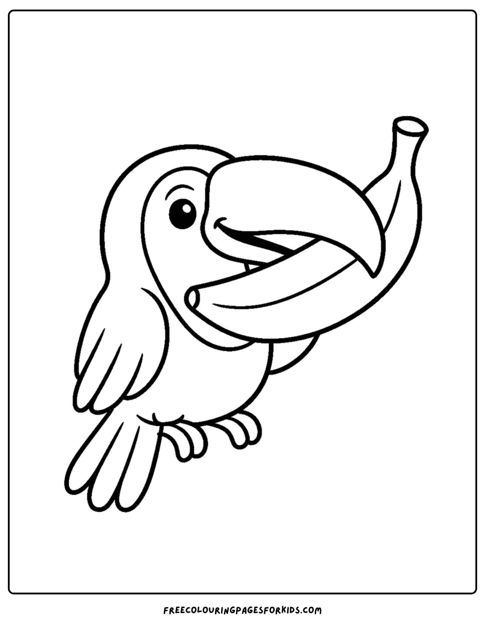 a toucan eating a banana