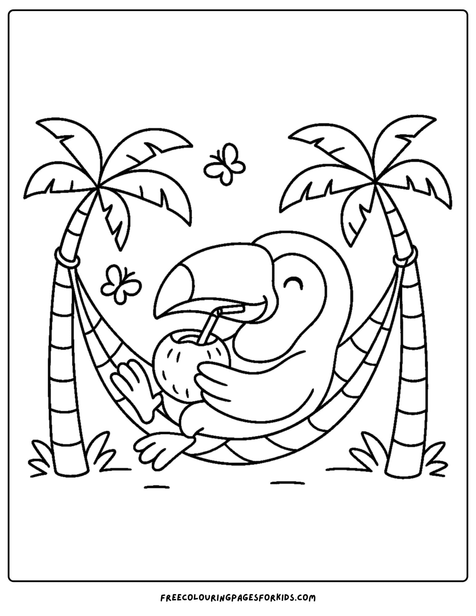 a toucan in a hammock