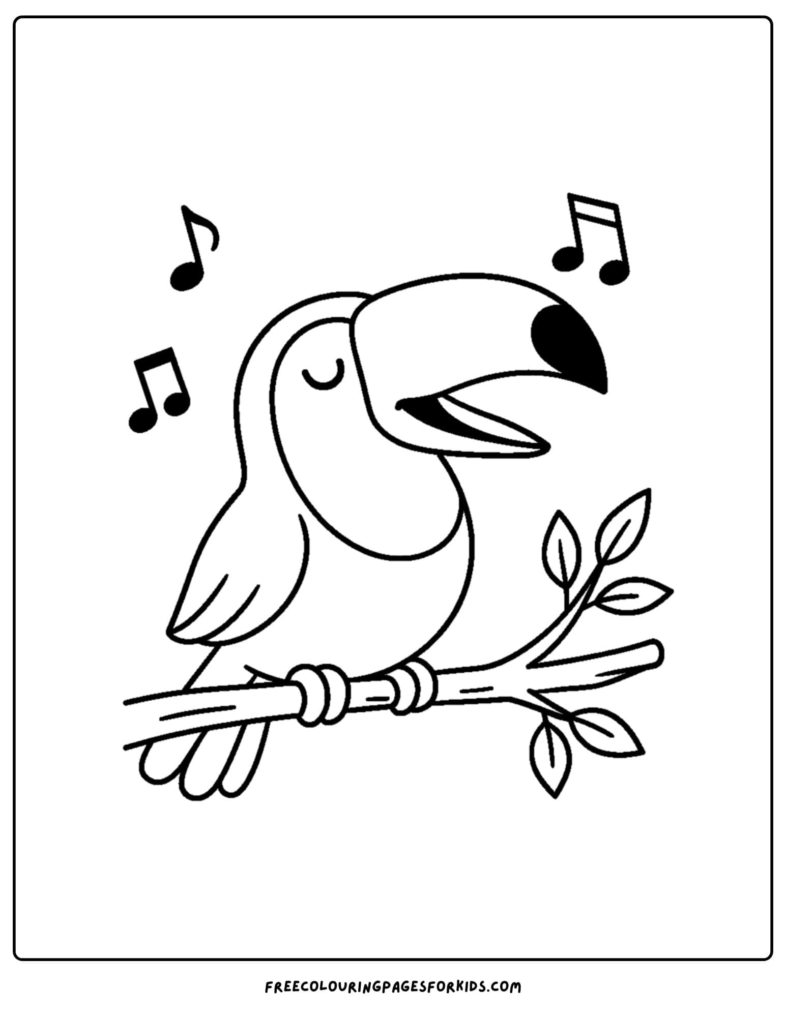 a toucan signing