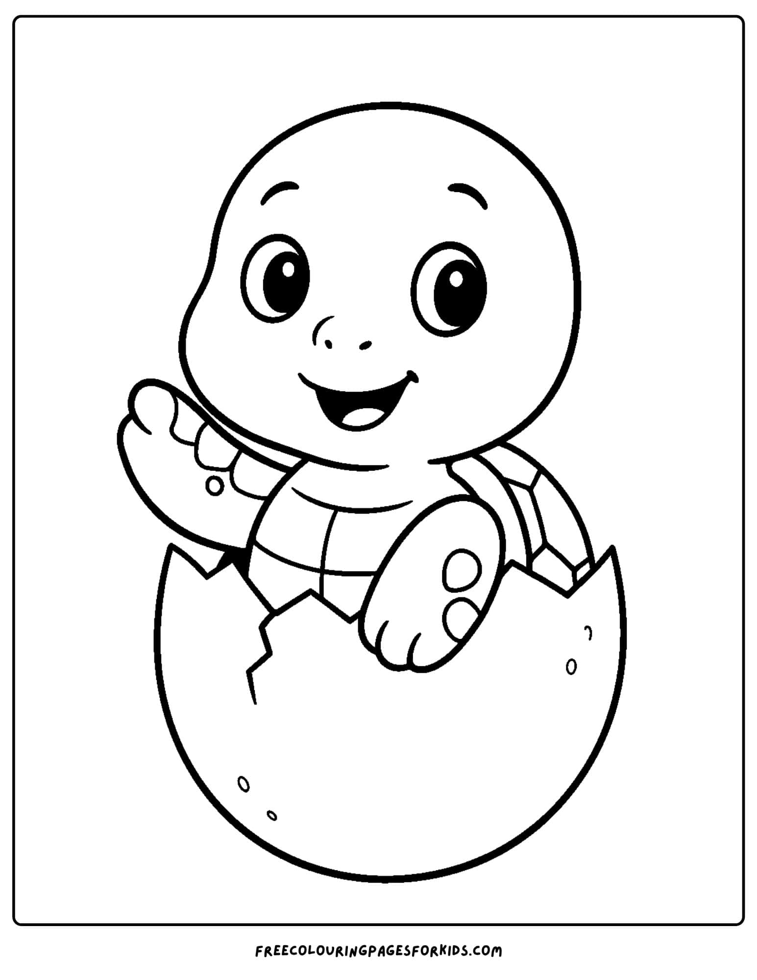 a turtle hatching from an egg