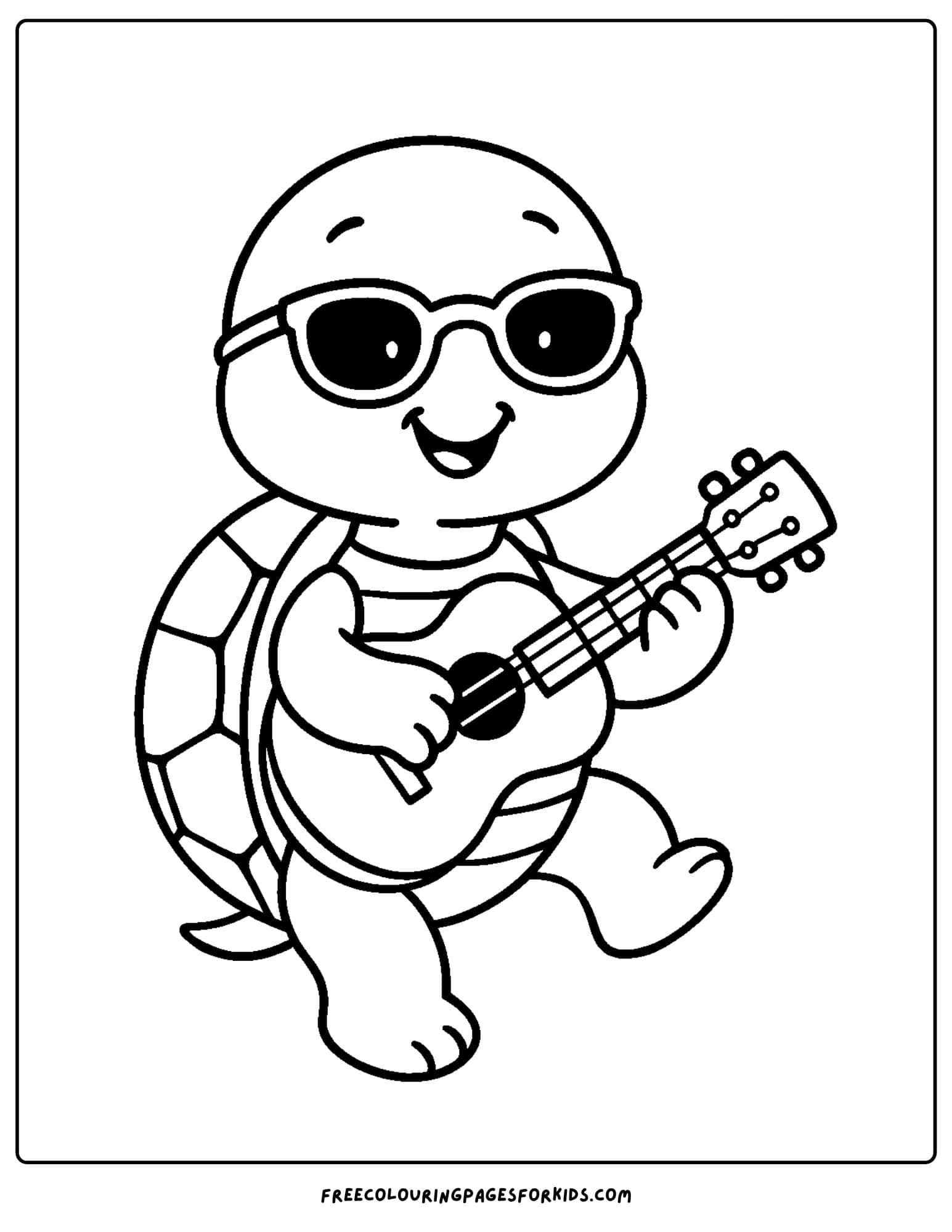 a turtle playing a guitar
