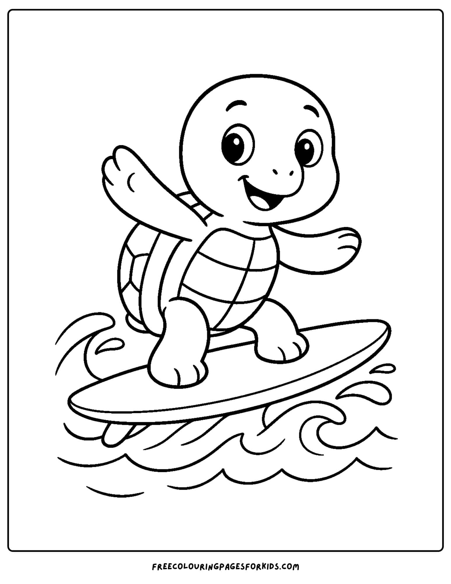 a turtle surfing