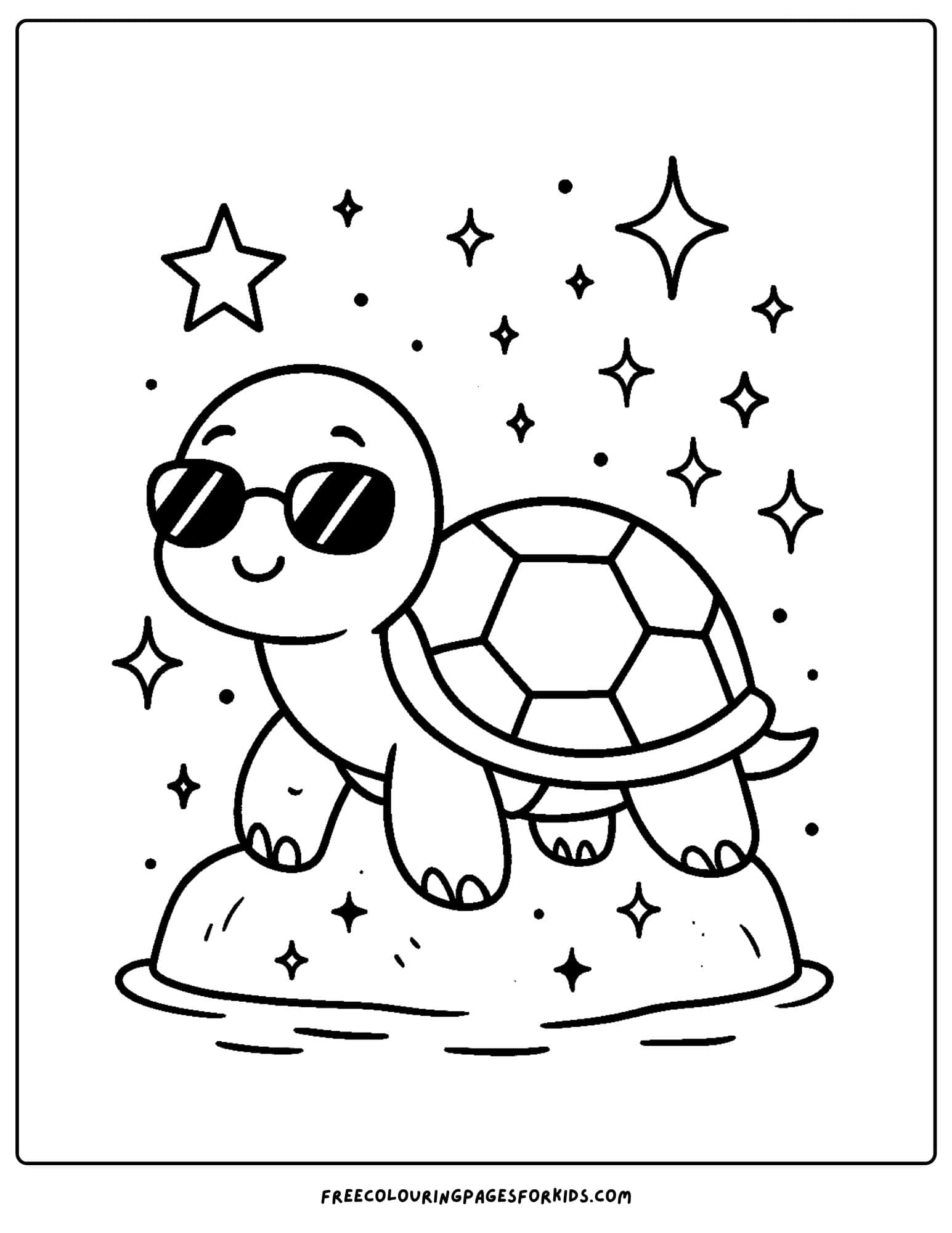 a turtle with stars behind it