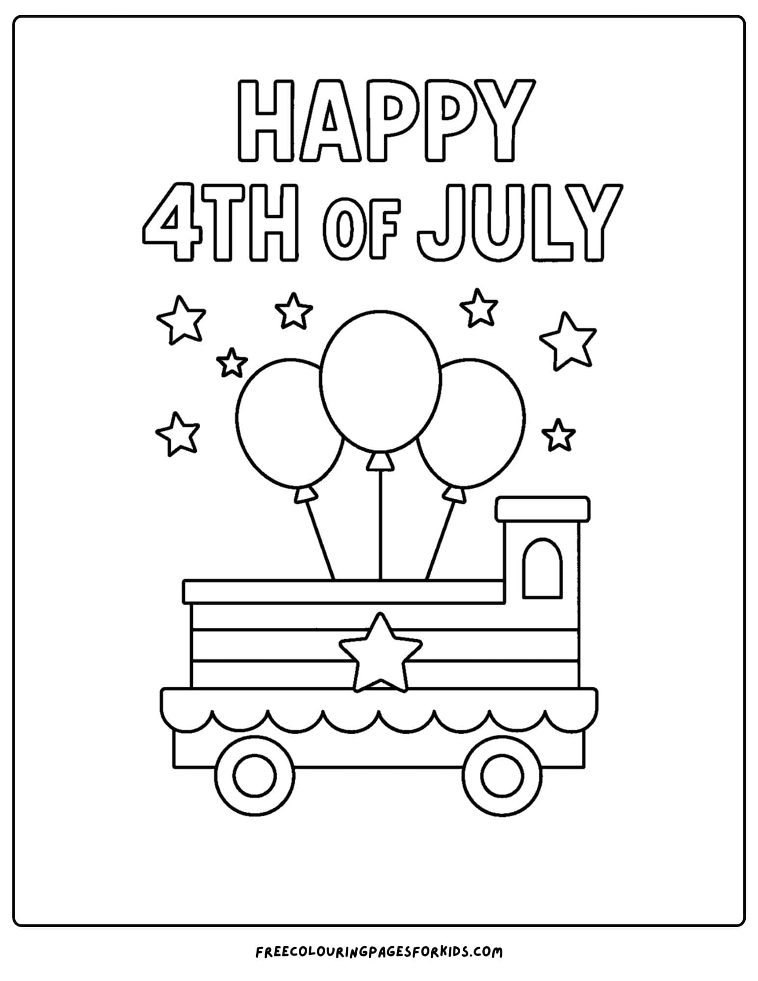 4th of july parade float coloring page