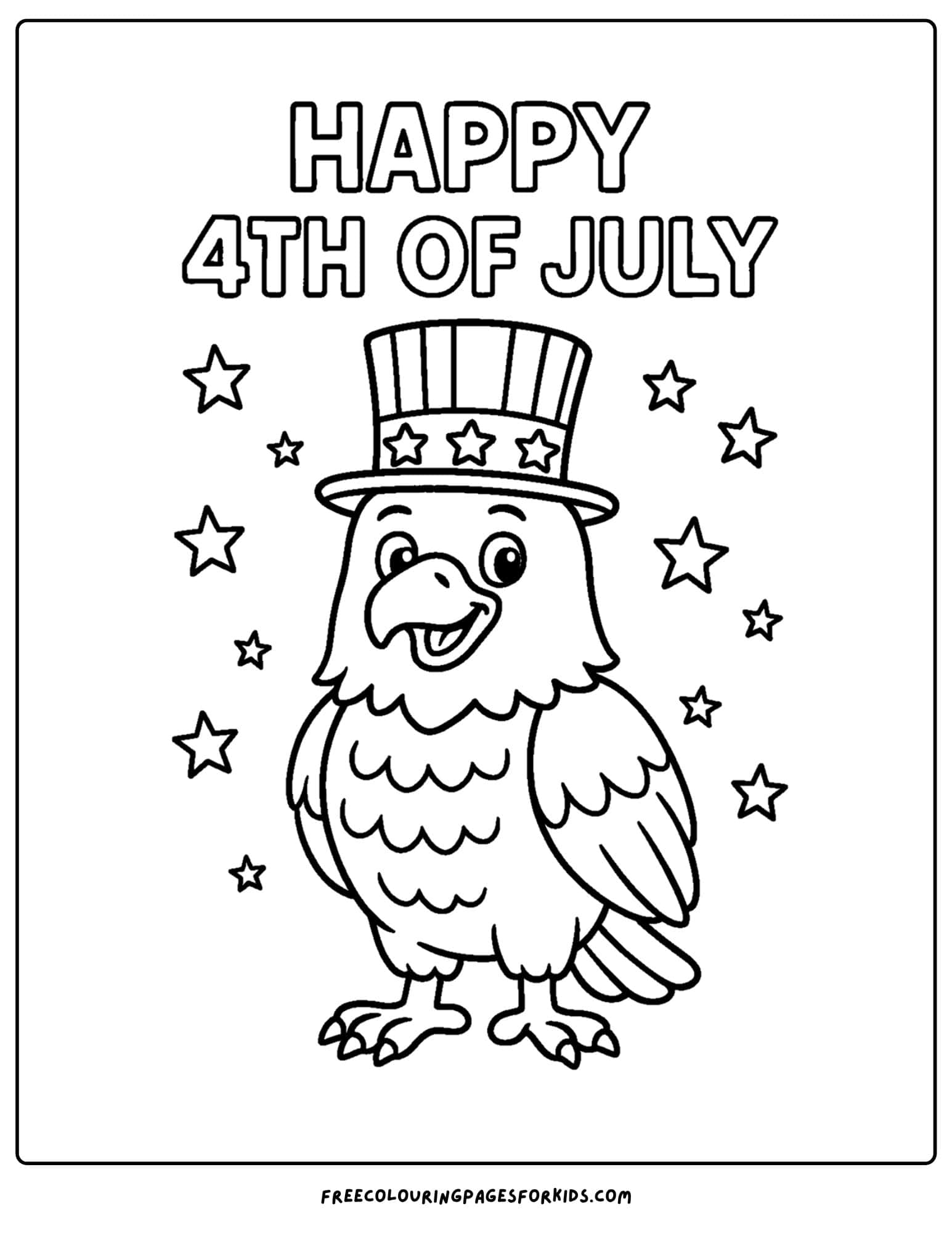 4th of july bald eagle coloring page