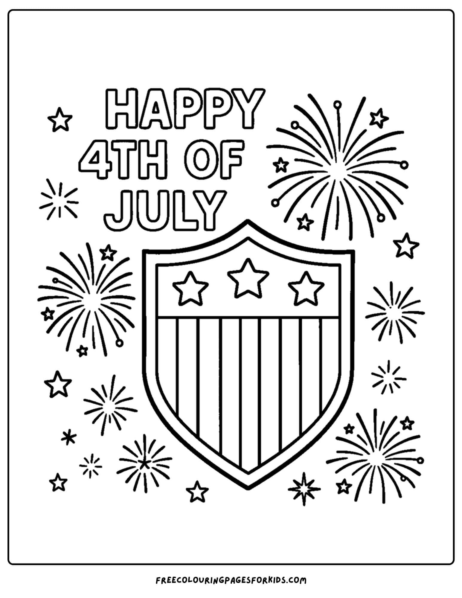 4th of july stars and stripes coloring page