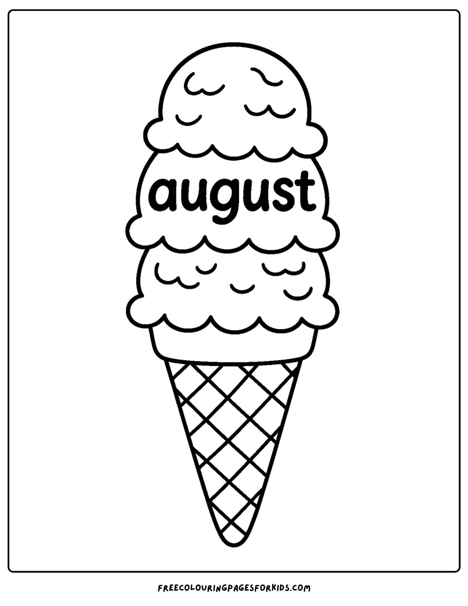 august coloring page of abig ice cream stack