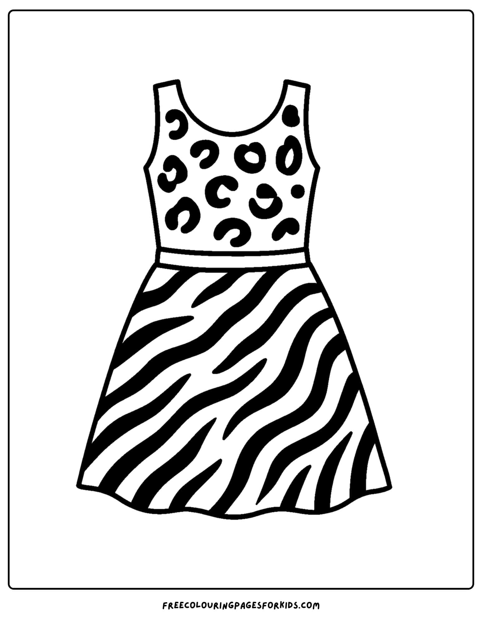 an animal print dress coloring page
