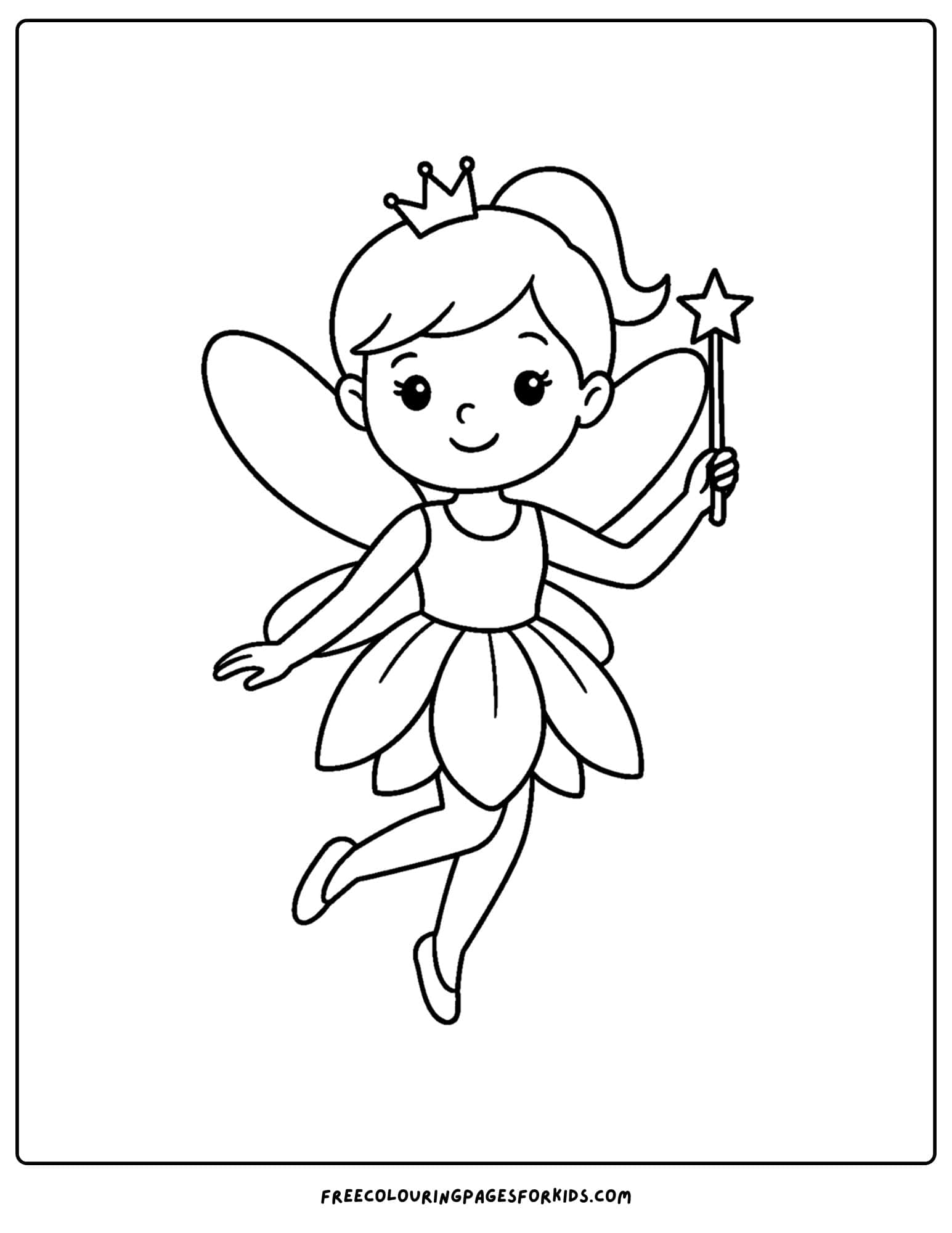 a fairy dress coloring page