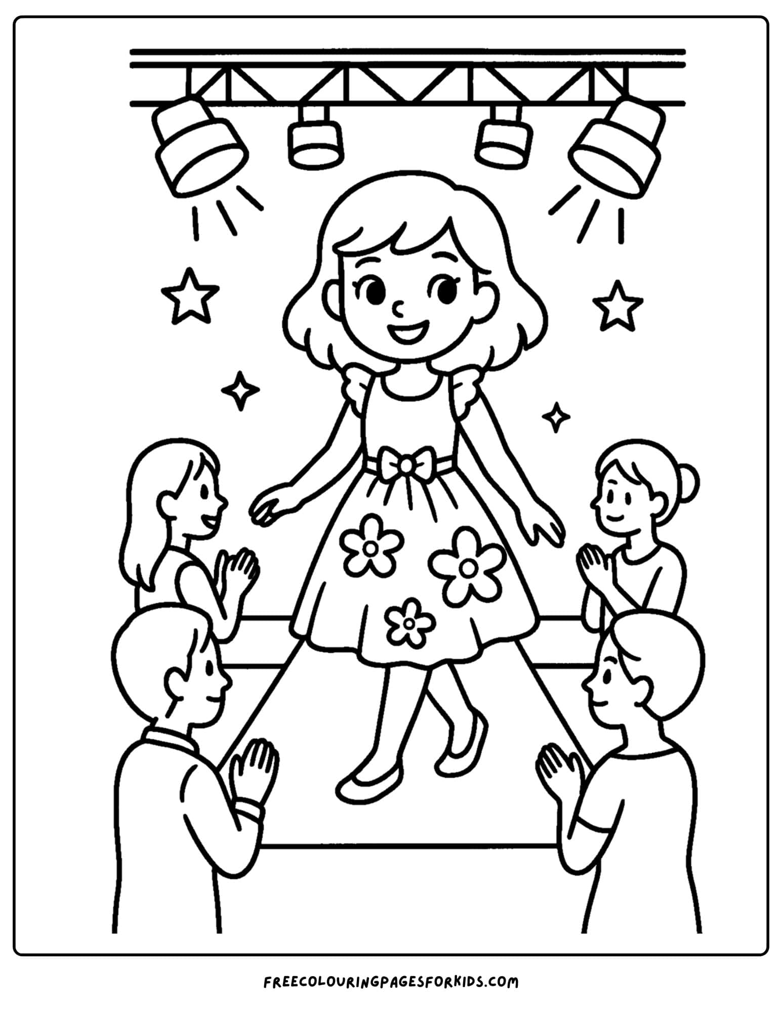 a fashion runway coloring page
