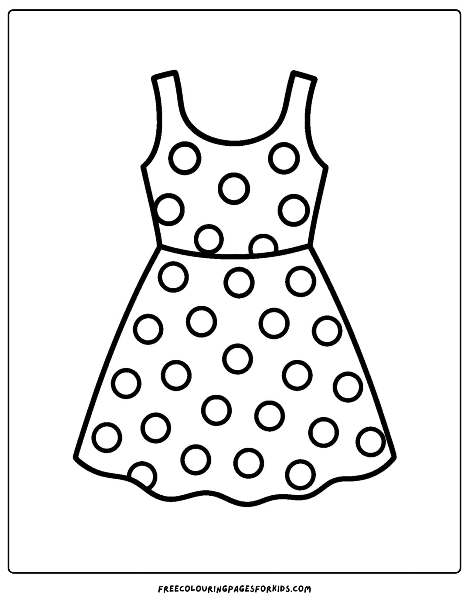 a polka dot dress coloring page