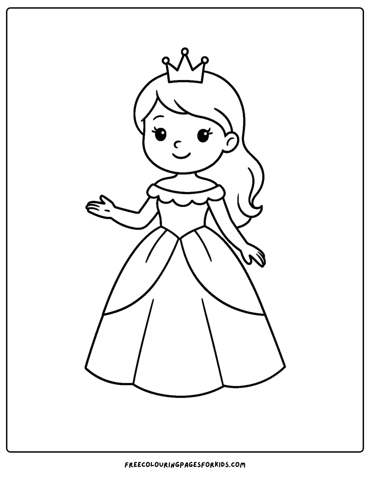a princess gown coloring page