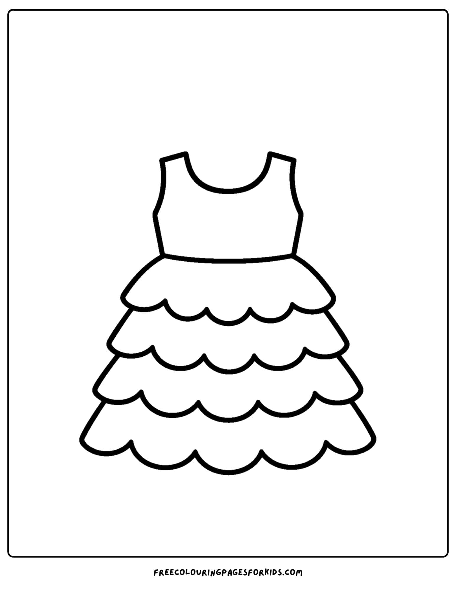 a frilly dress coloring page