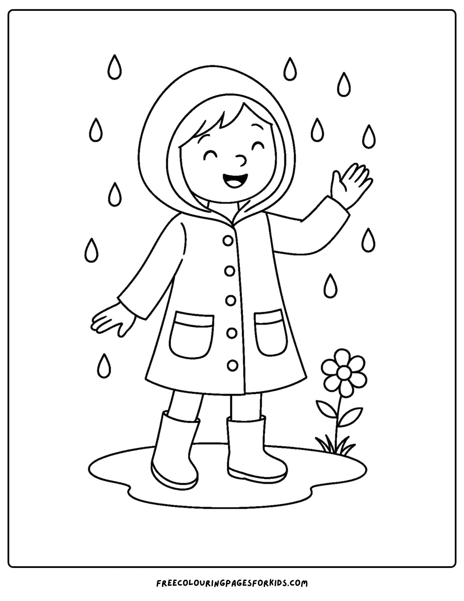 a raincoat coloring page