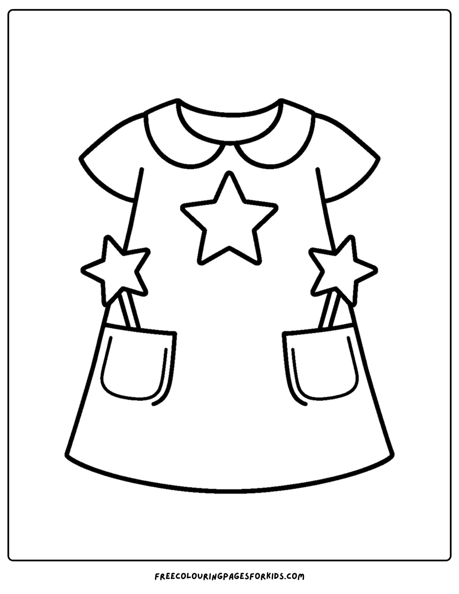 a dress with a star on it coloring page