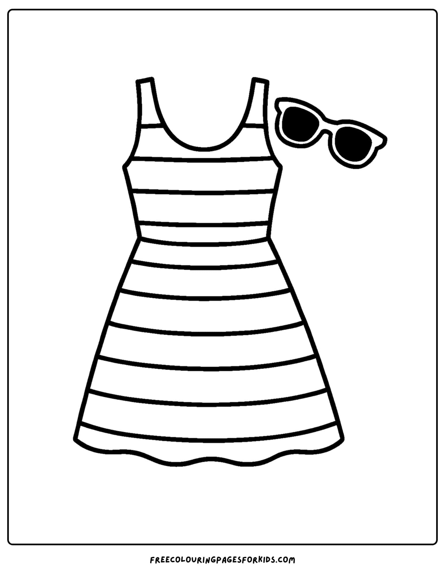 a striped dress coloring page