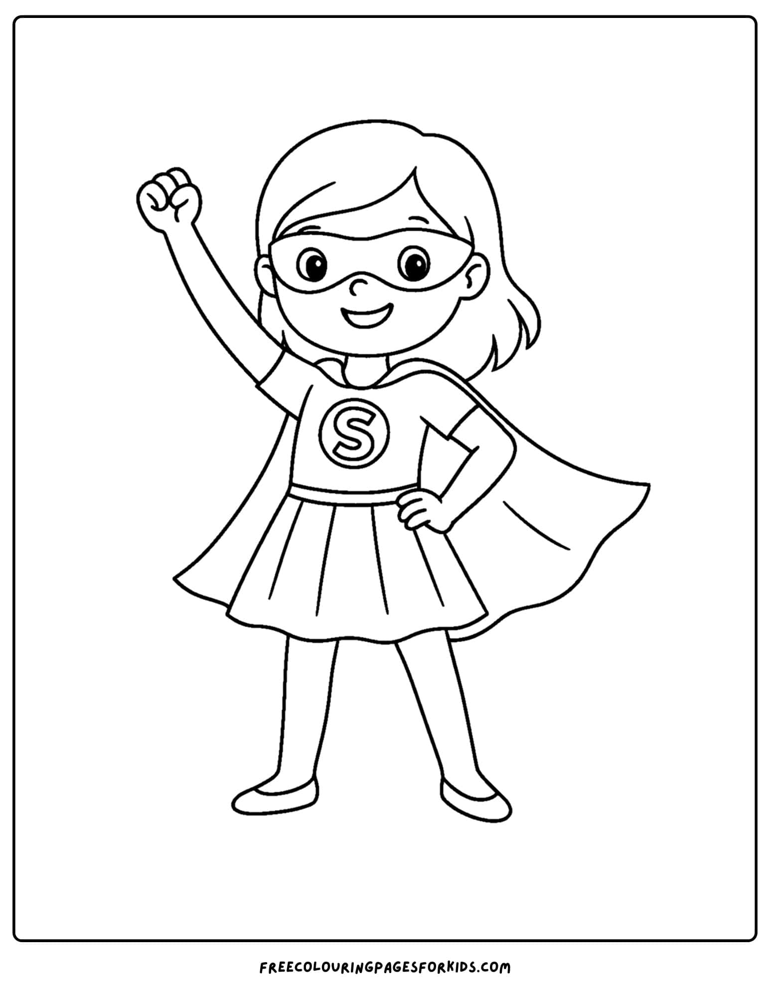 a superhero dress coloring page