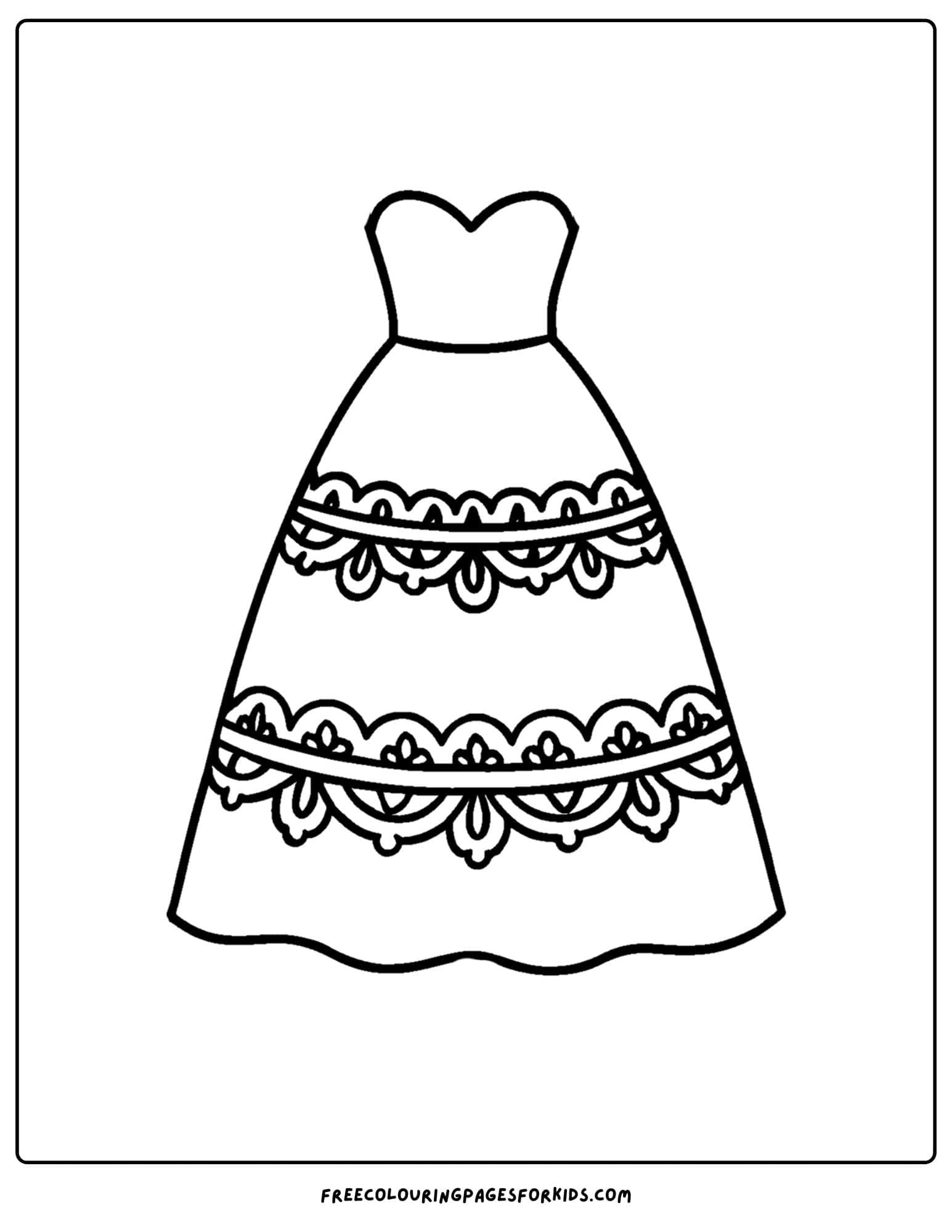 a wedding dress coloring page