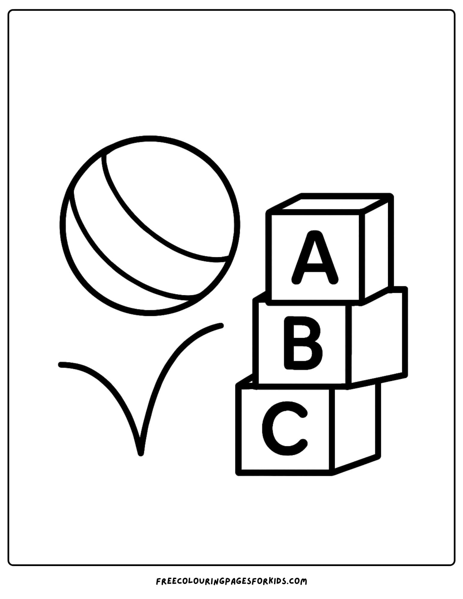 an easy to color ball and blocks