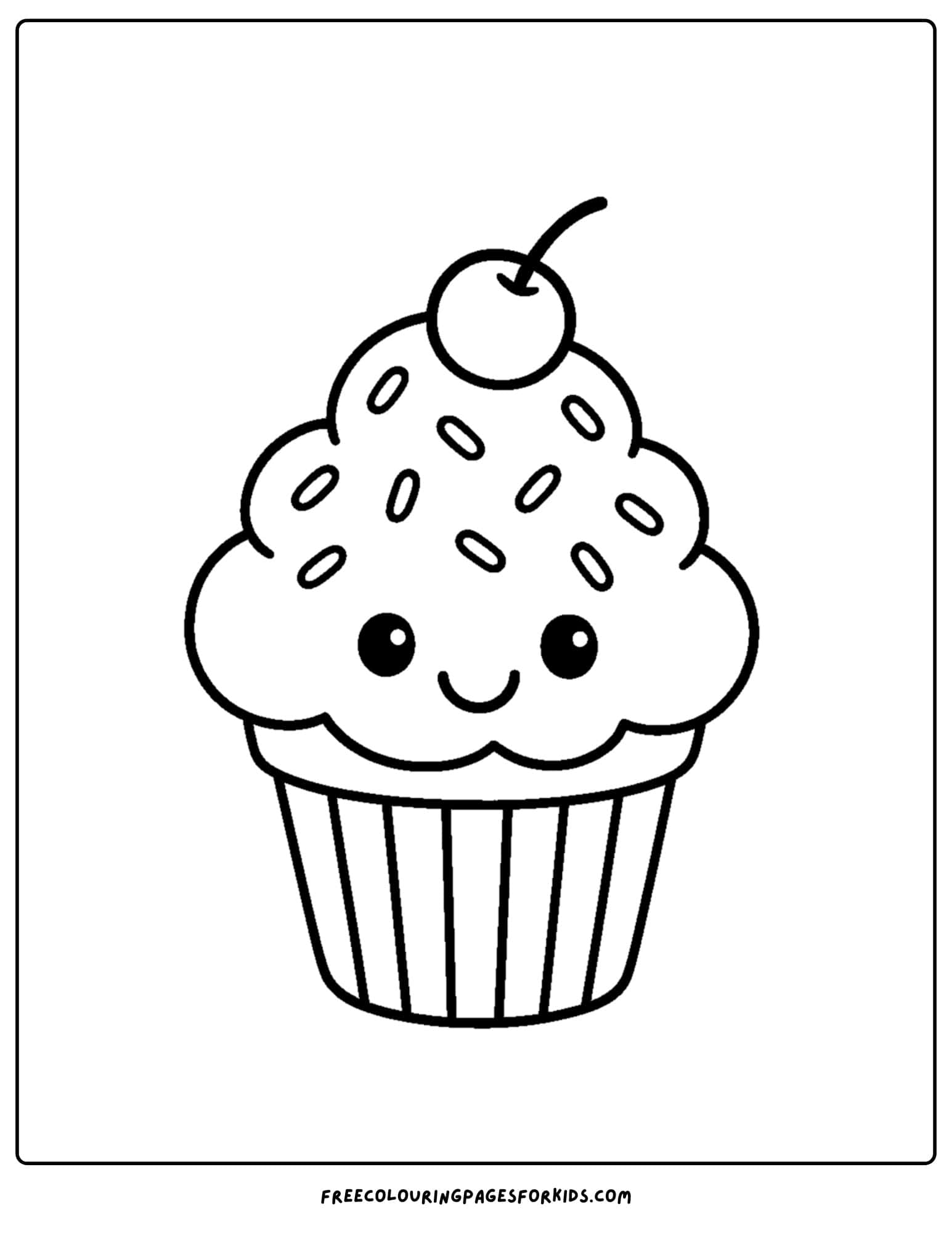 an easy to color cupcake with sprinkles
