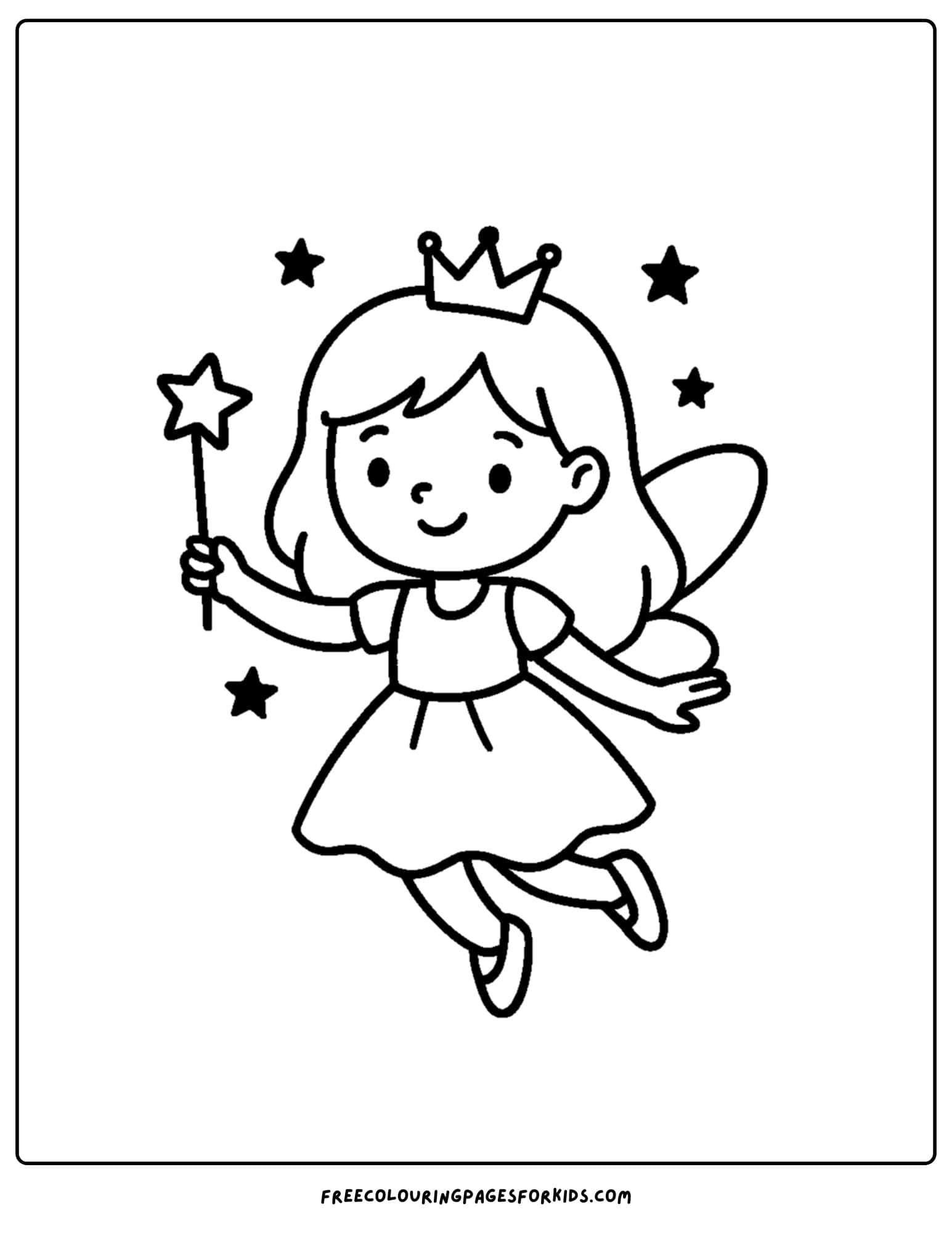an easy to color fairy with wand