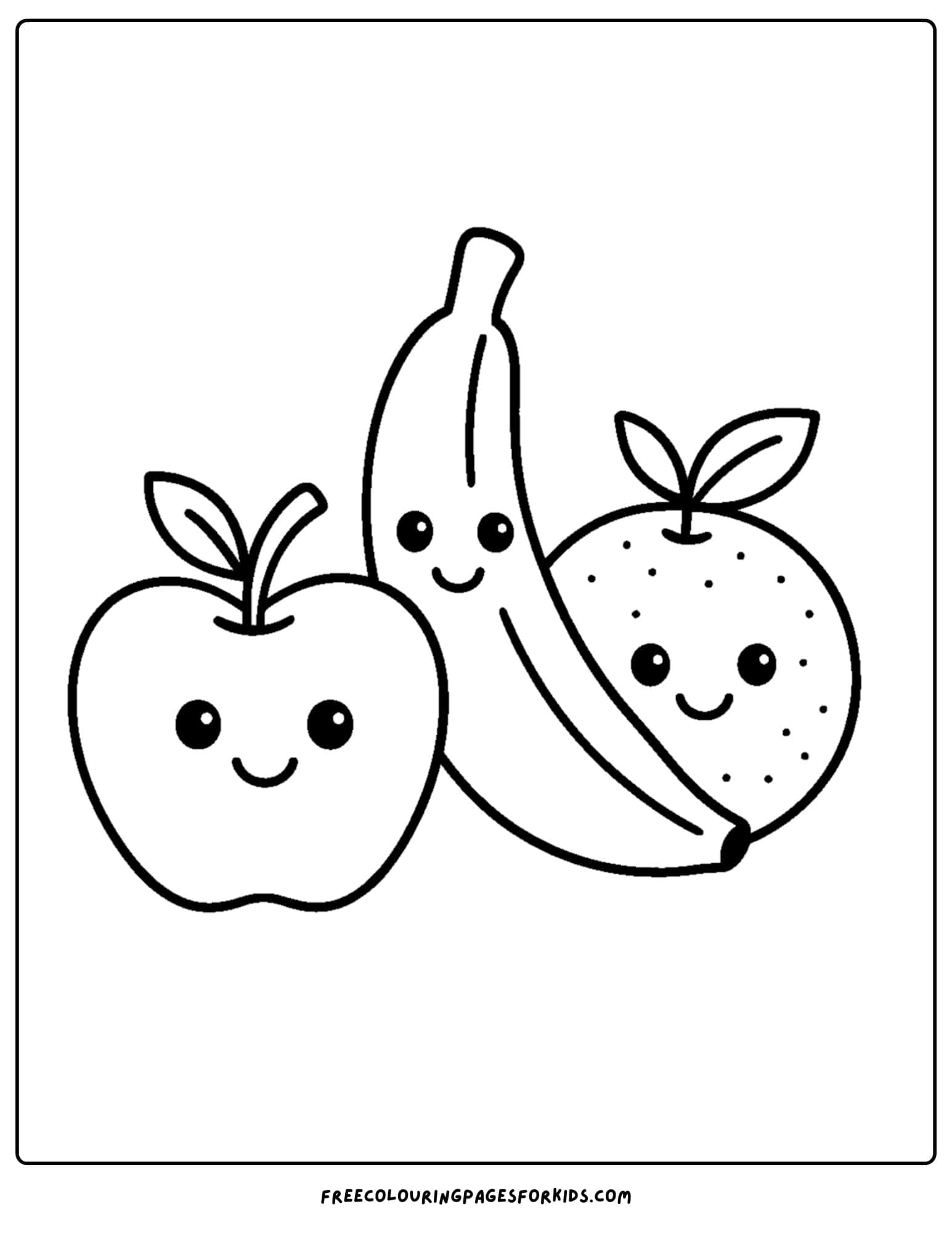 an easy to color selection of fruit