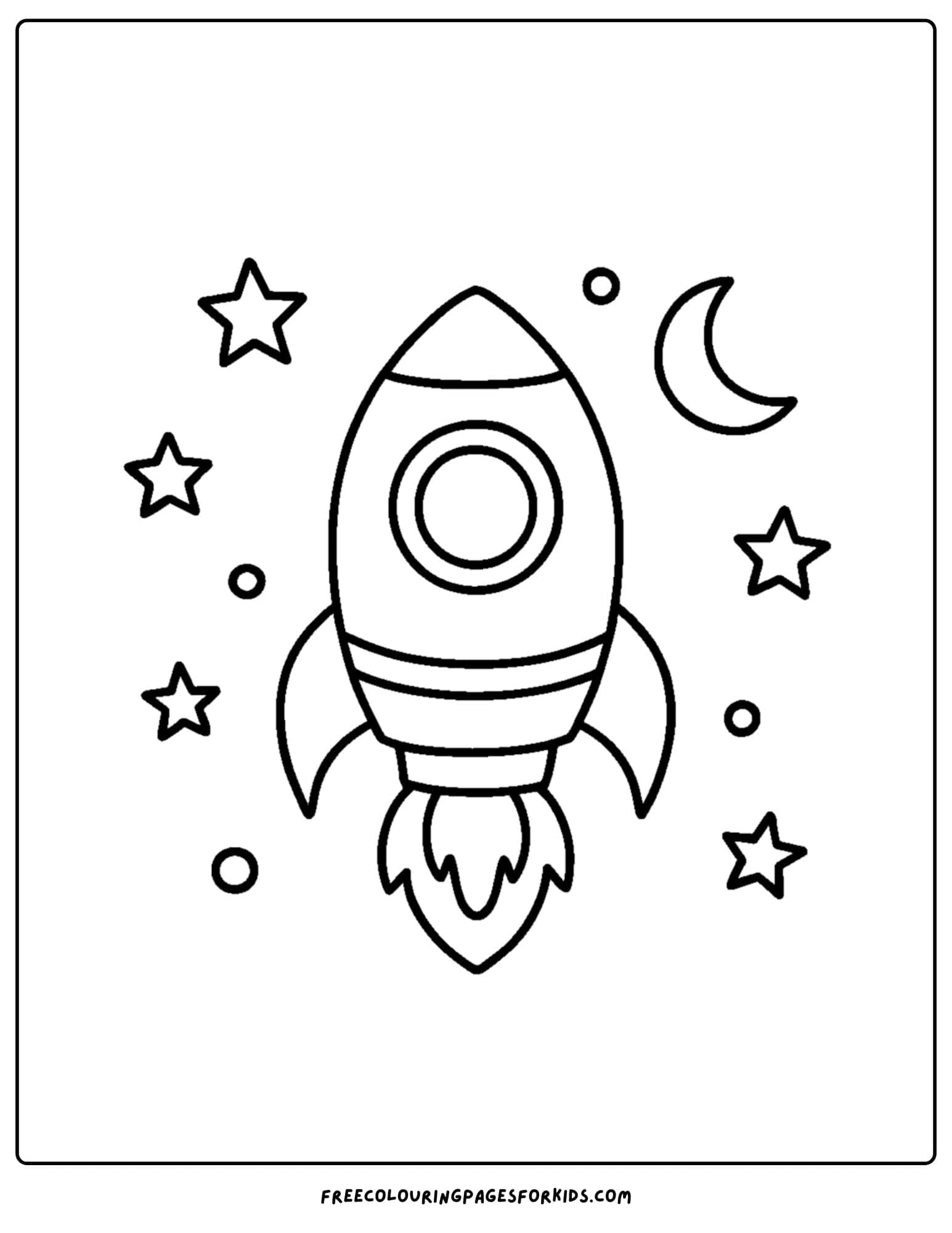 an easy to color rocket ship