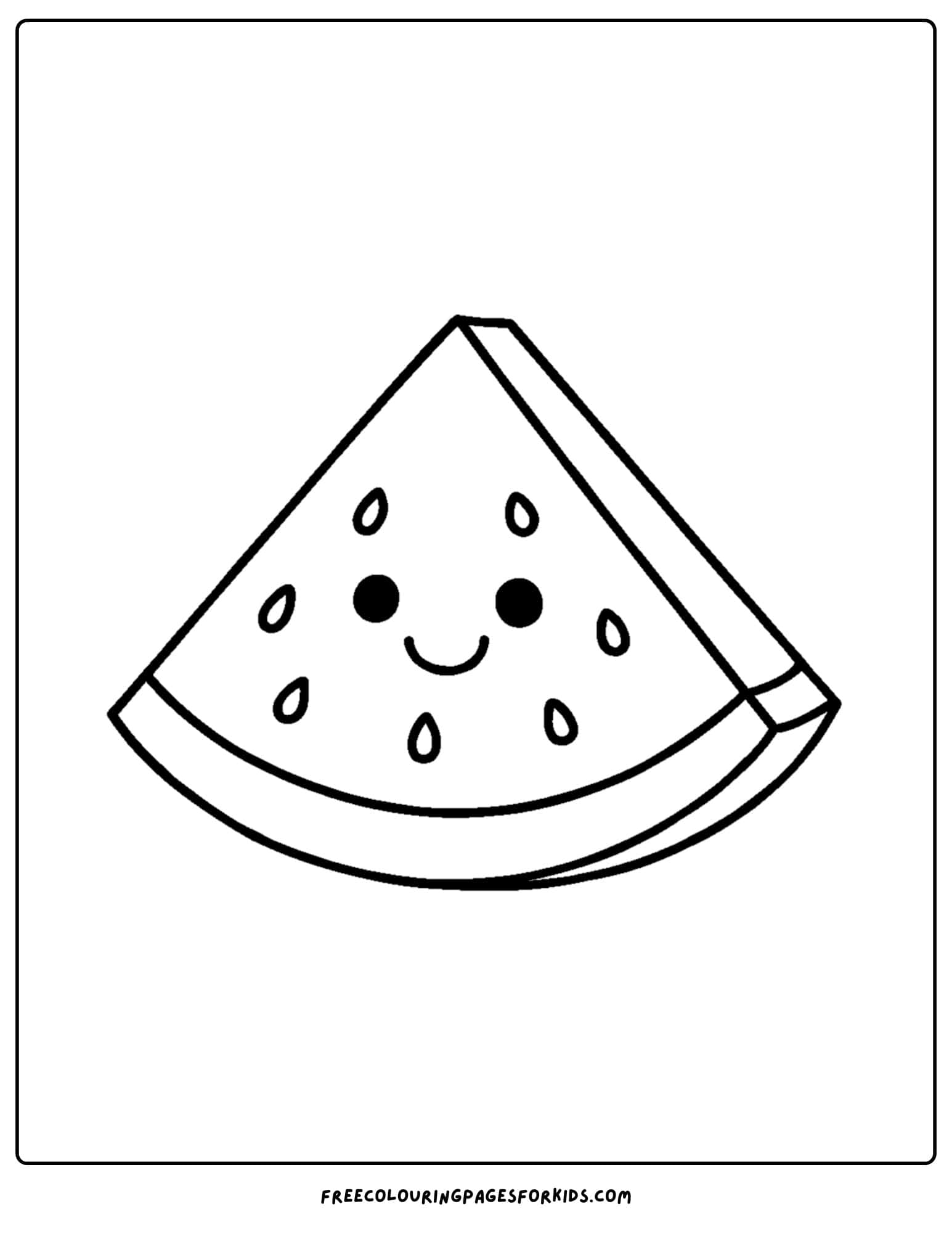 an easy to color slice of watermelon