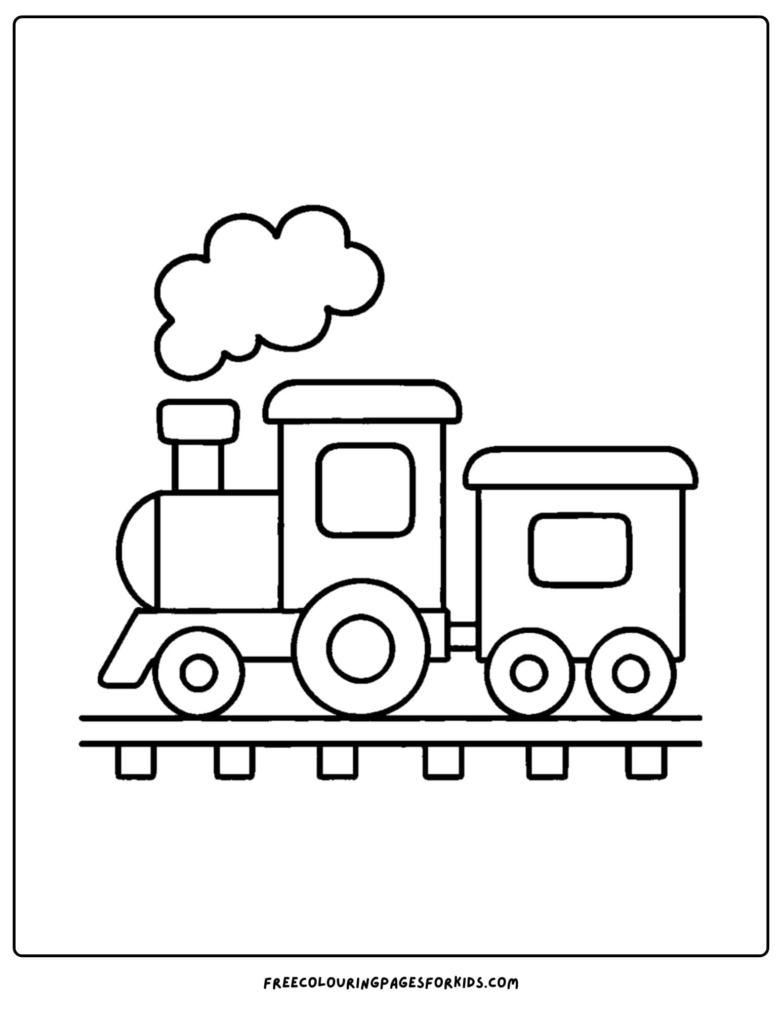 an easy to color toy train