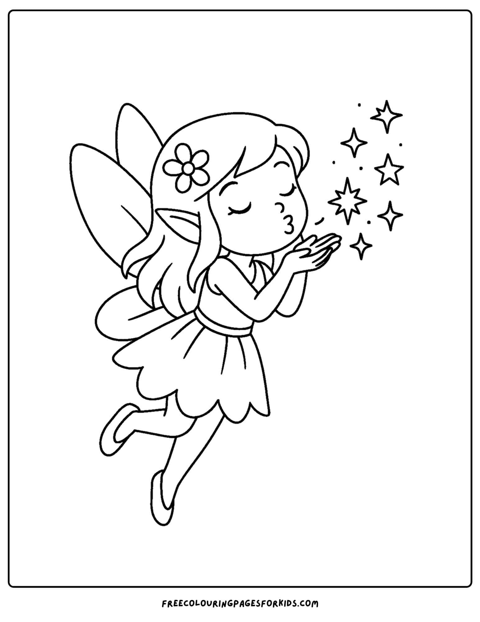 a fairy blowing sparkles