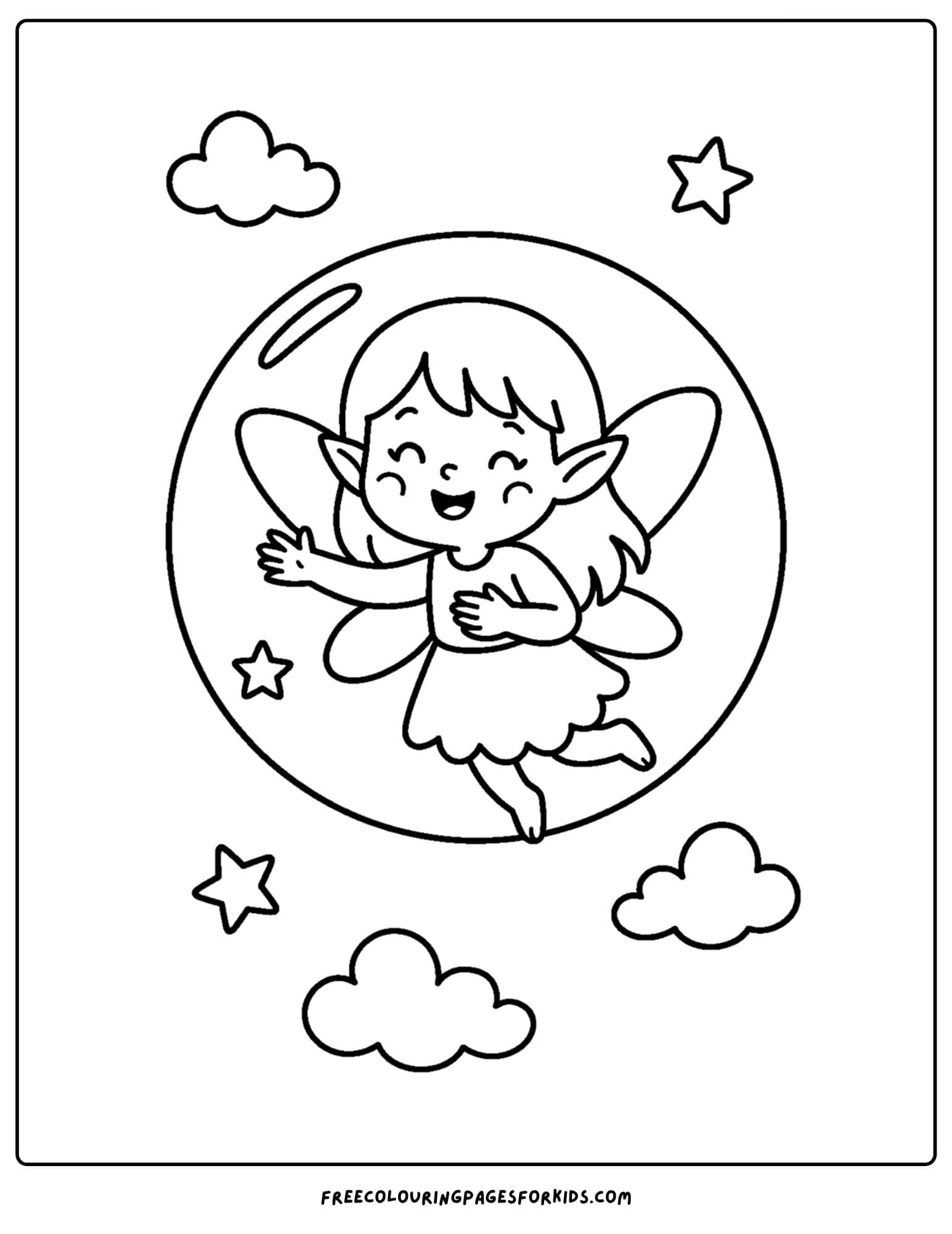 a fairy floating in bubble