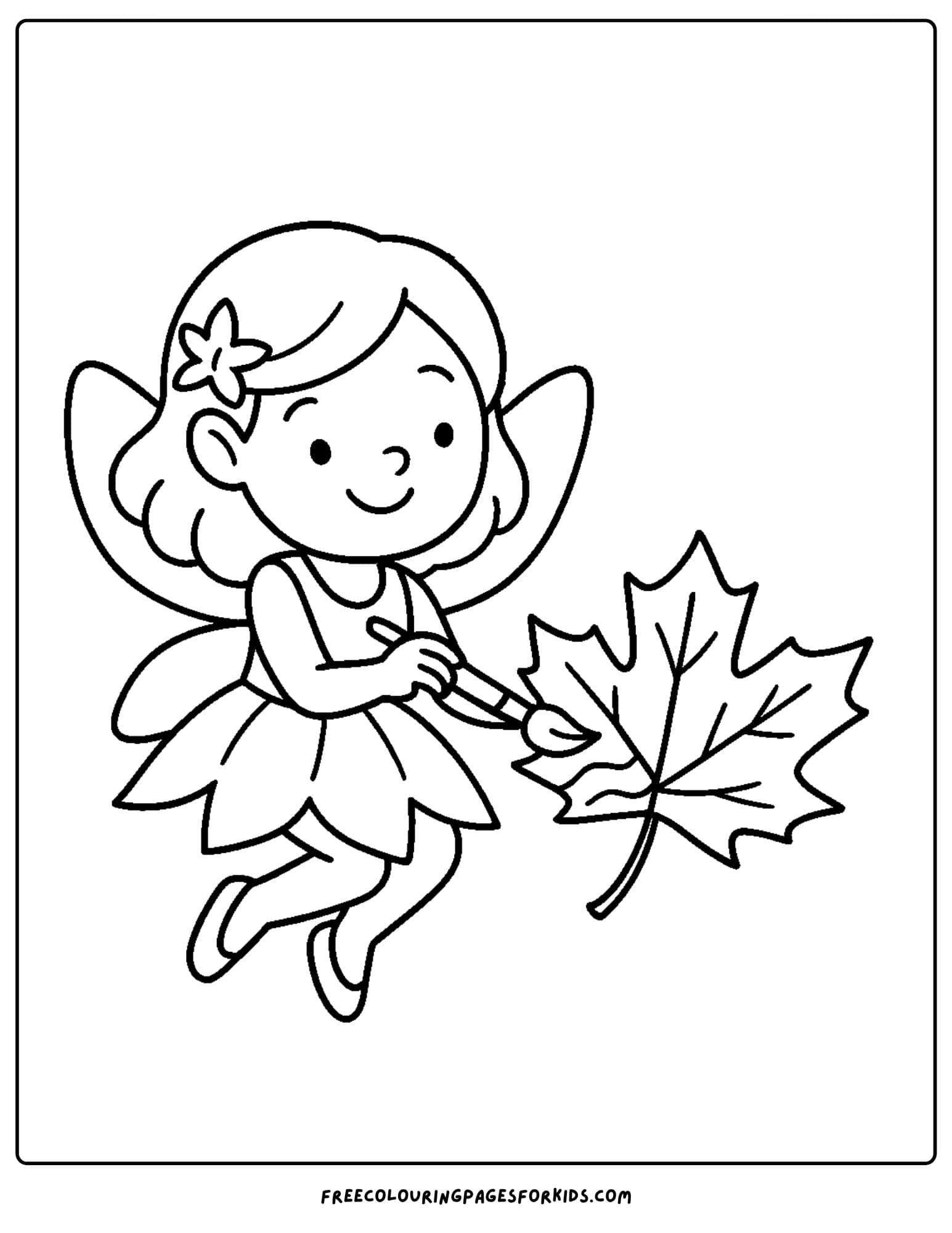 a fairy painting a fall leaf