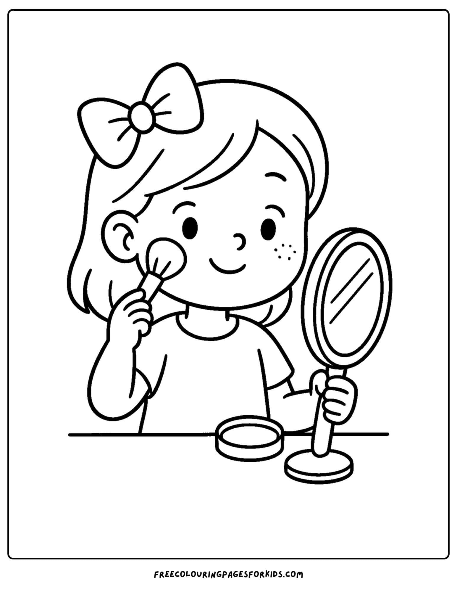 a child doing their makeup