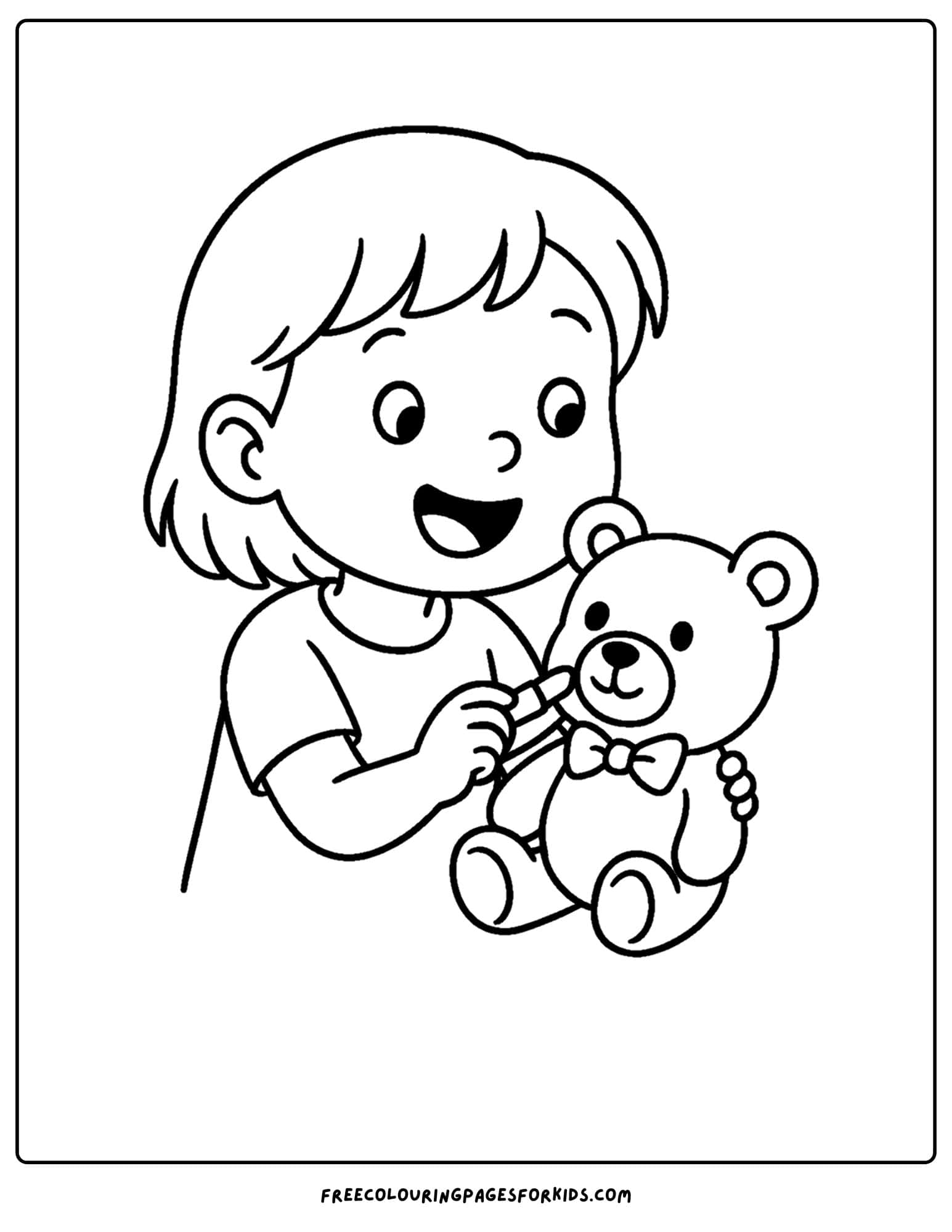 putting lipstick on a teddy bear