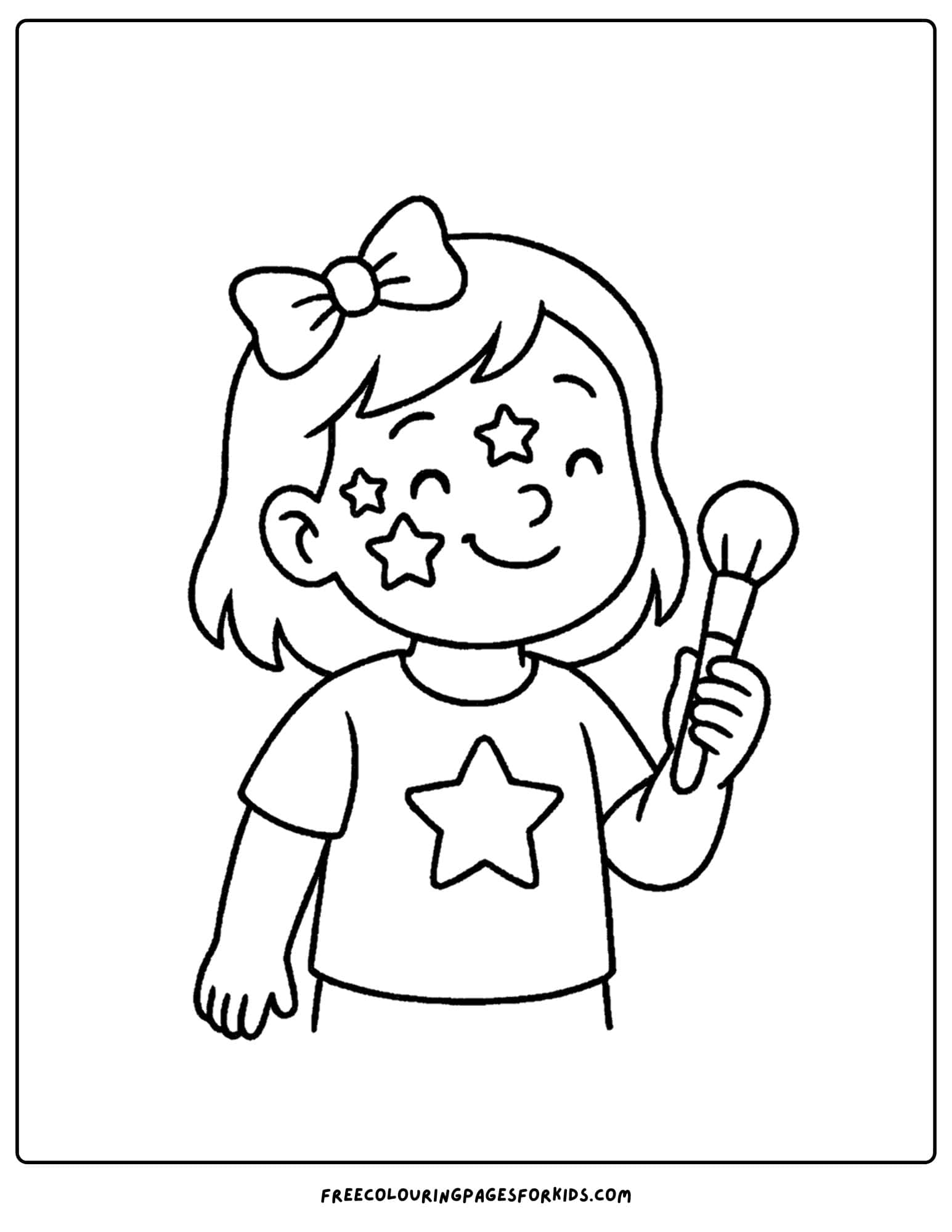 a girl with makeup stickers on her face