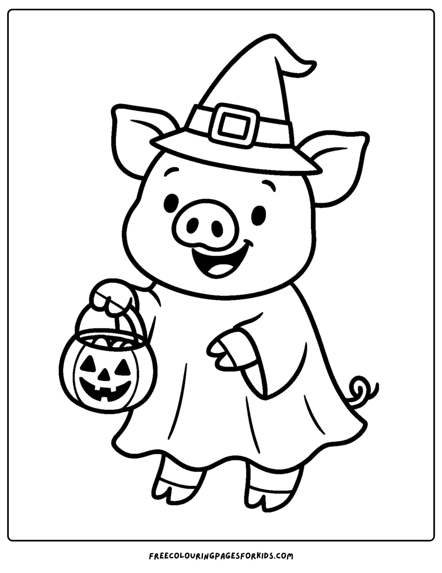 a pig dressed for halloween