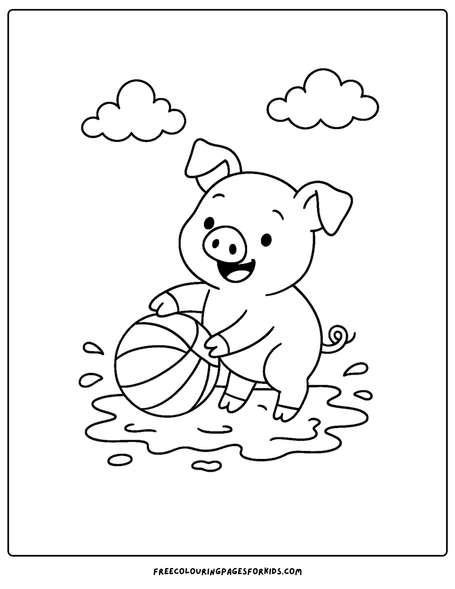 a pig kicking a ball