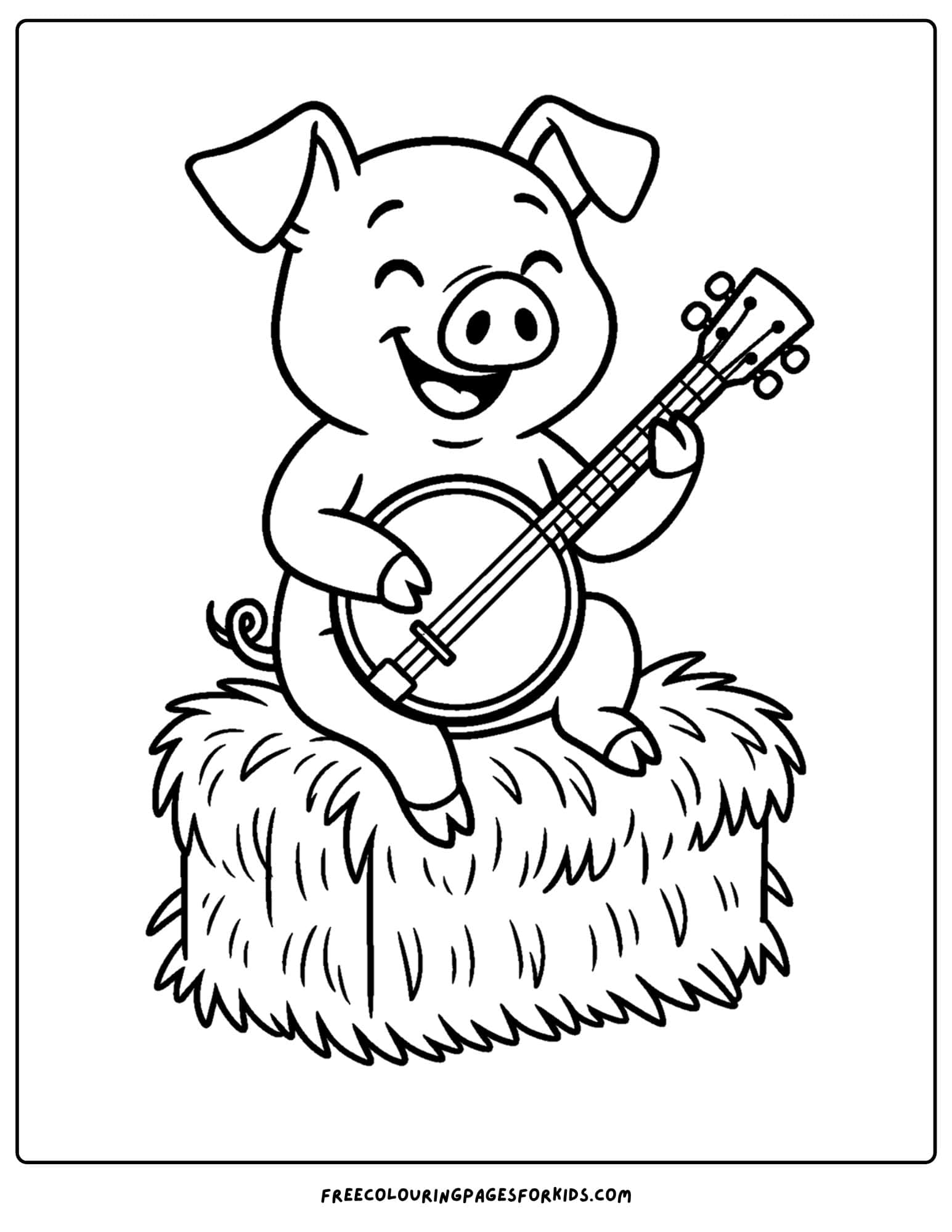 a pig playing a banjo