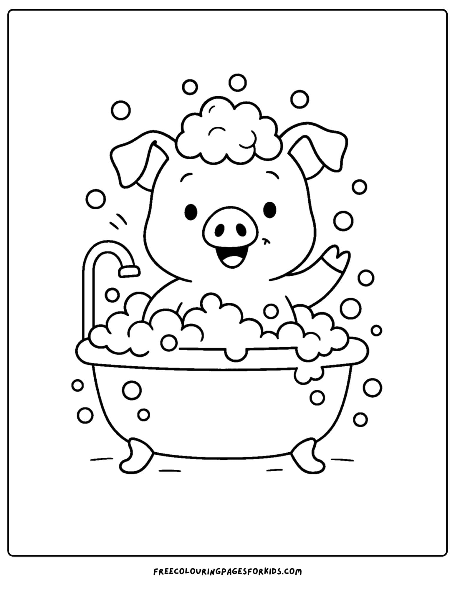 a pug having a bubble bath